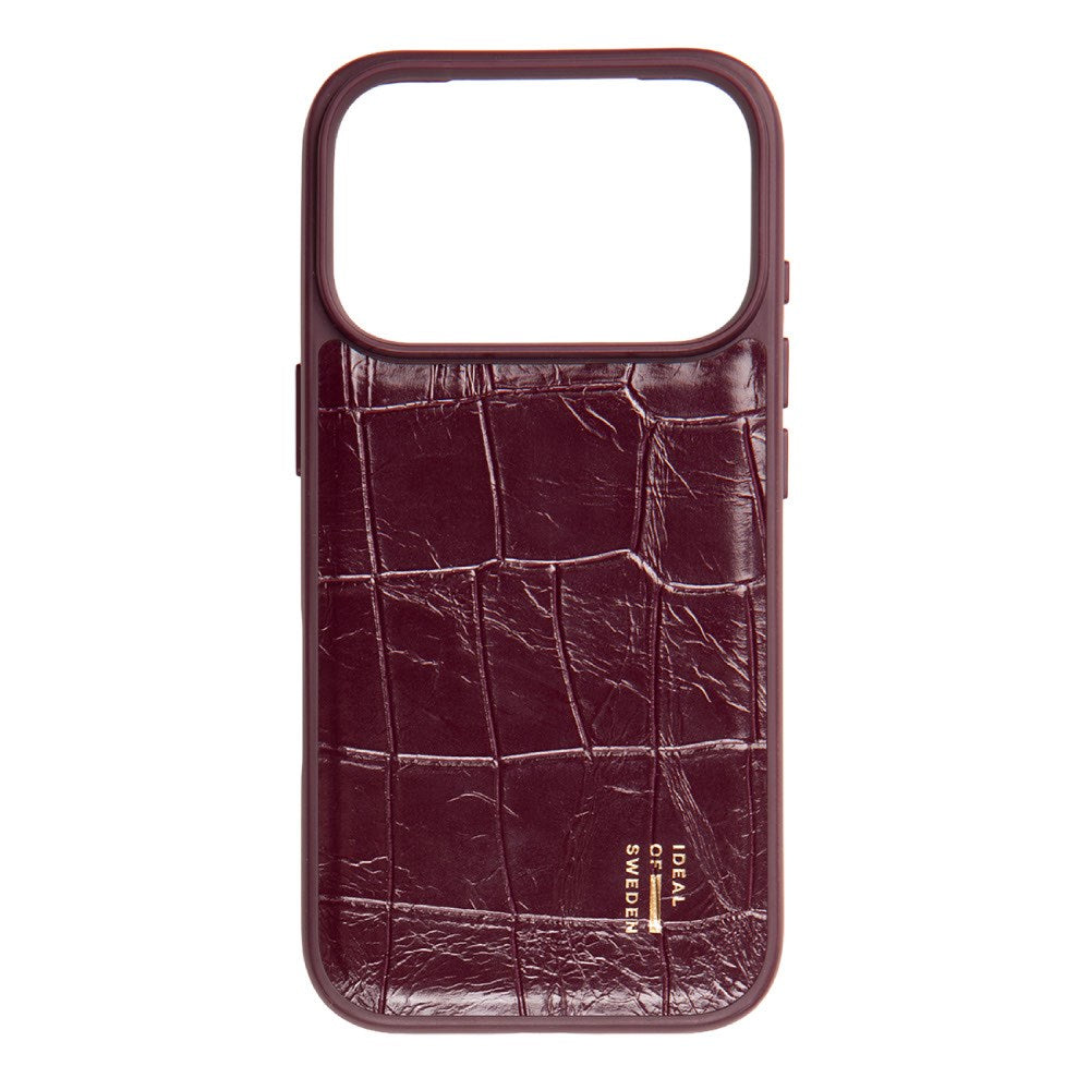 iPhone 18 Pro / 17 Pro iDeal of Sweden Vegan Leather Skal - MagSafe Kompatibel - Fine Wine Croco