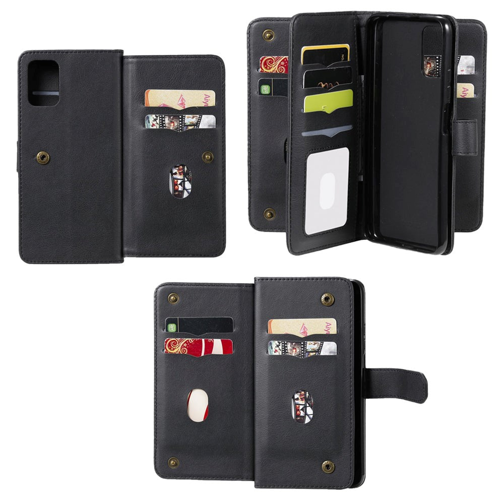 Xiaomi Poco M3 Flip Leather Case m. Extra korthållare - Svart