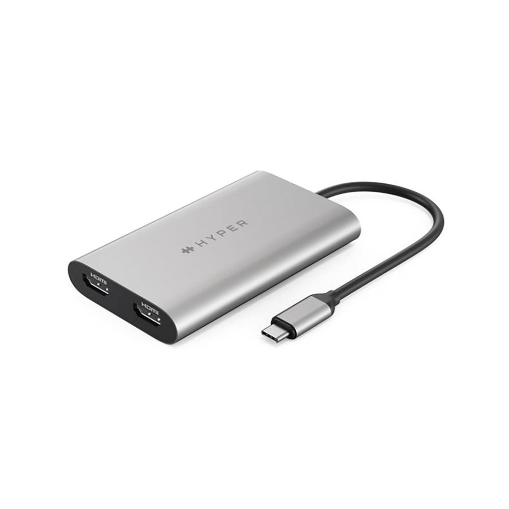 Hyperdrive USB-C till 2 x HDMI Adapter - Silver