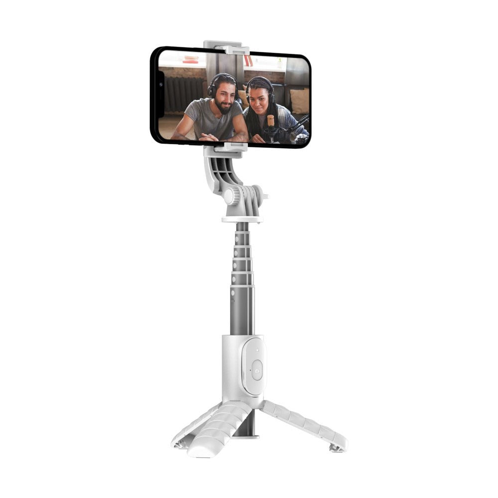 T'NB Influence Pro 2-i-1 Selfie Stick med Stativfunktion och LED-Ljus - Vit