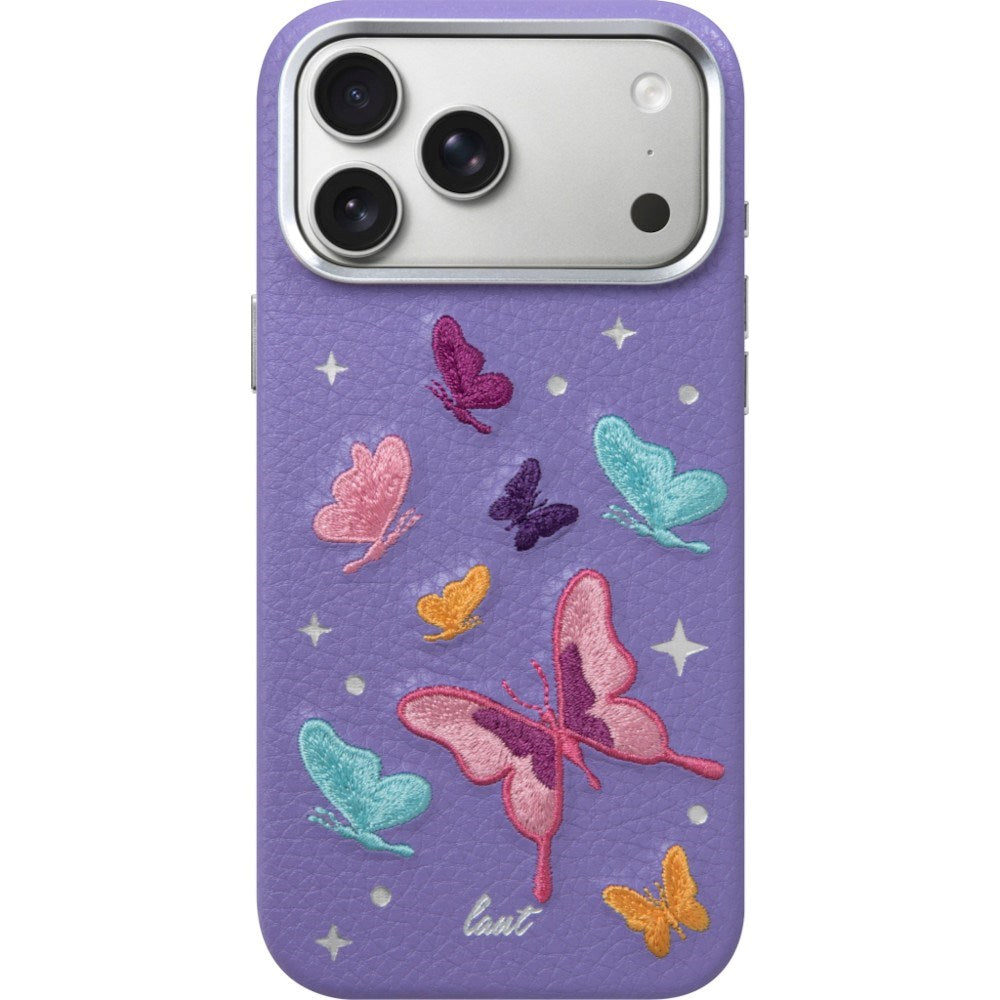 iPhone 18 Pro Max / 17 Pro Max LAUT TWINE EDGE Skal med Rem - MagSafe Kompatibel - Lilac Butterfly