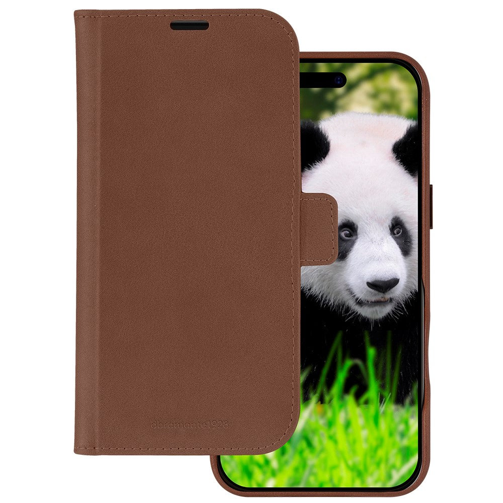 iPhone 16 Plus dbramante1928 Lynge Magnetiskt Plånboksfordral i Äkta Läder - MagSafe Kompatibel - Tan