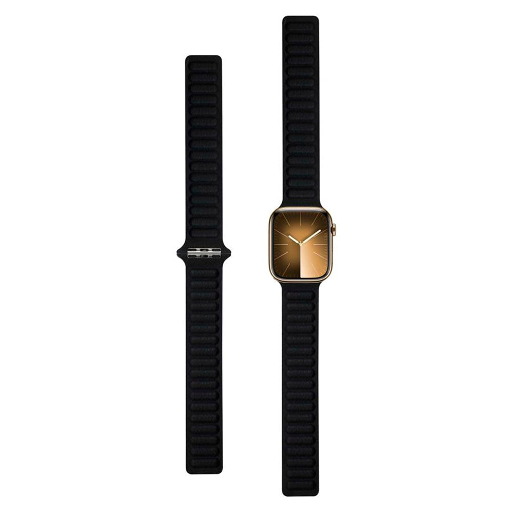 Lippa Apple Watch (38/40/SE/41/42mm) Magnetisk Läderrem - Svart