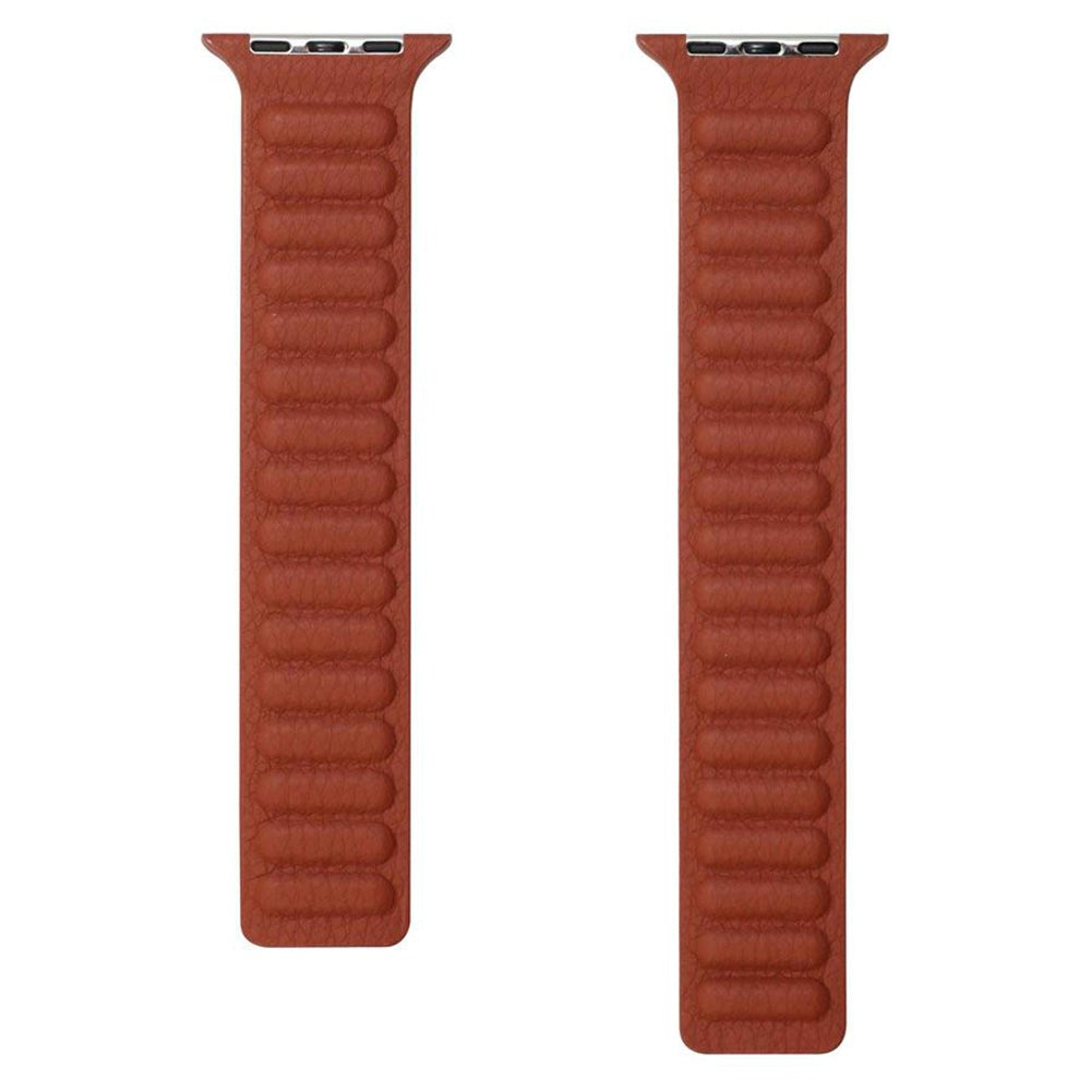 Lippa Apple Watch (42/44/SE/45/46/49mm) Magnetisk Läderrem - Brun