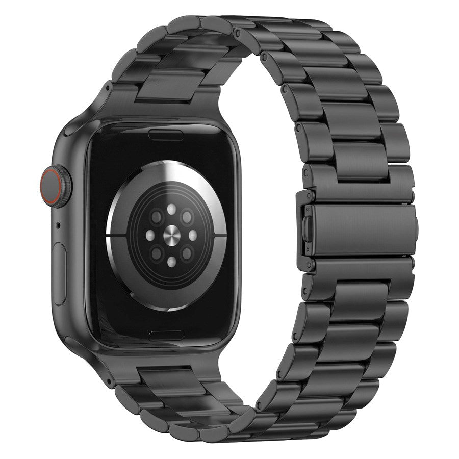 Lippa Apple Watch (42/44/SE/45/46/49mm) Armband i Rostfritt Stål - Svart