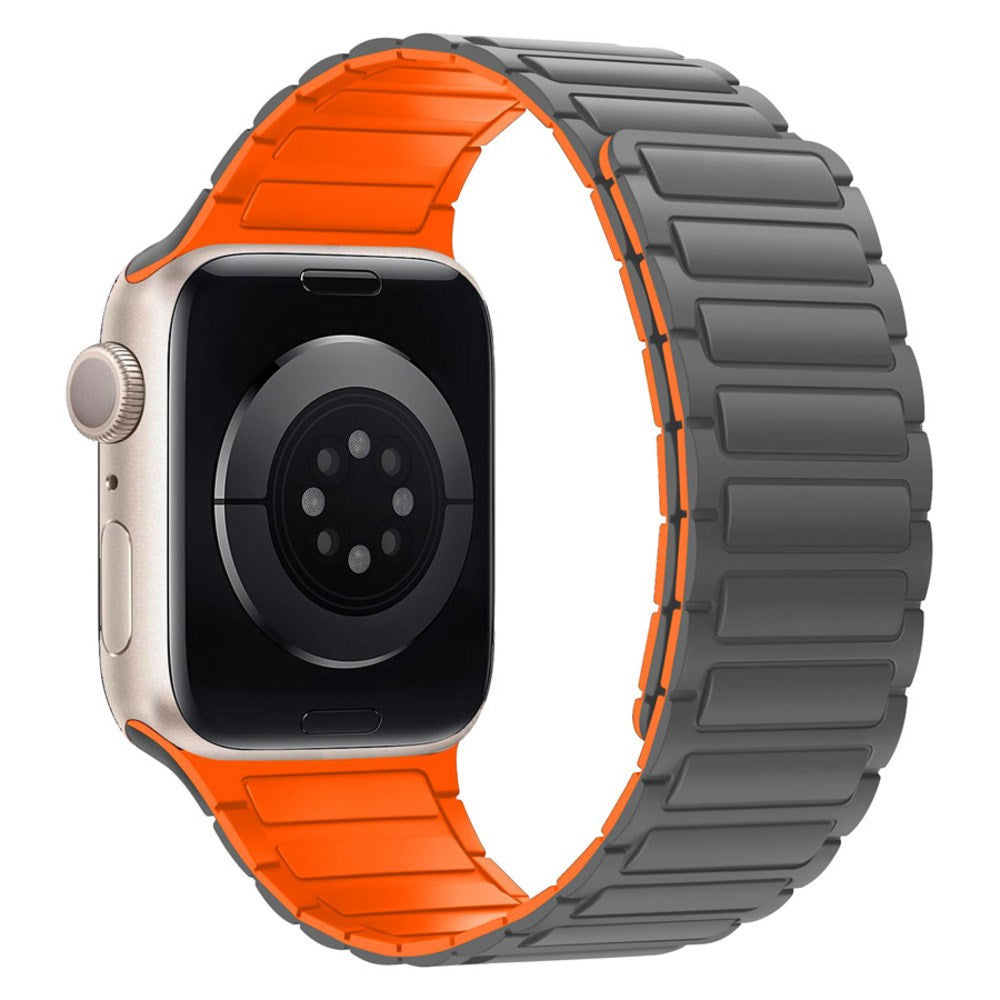 Apple Watch (42/44/45/46/49 mm) Lippa Magnetisk Silikonrem - Grå