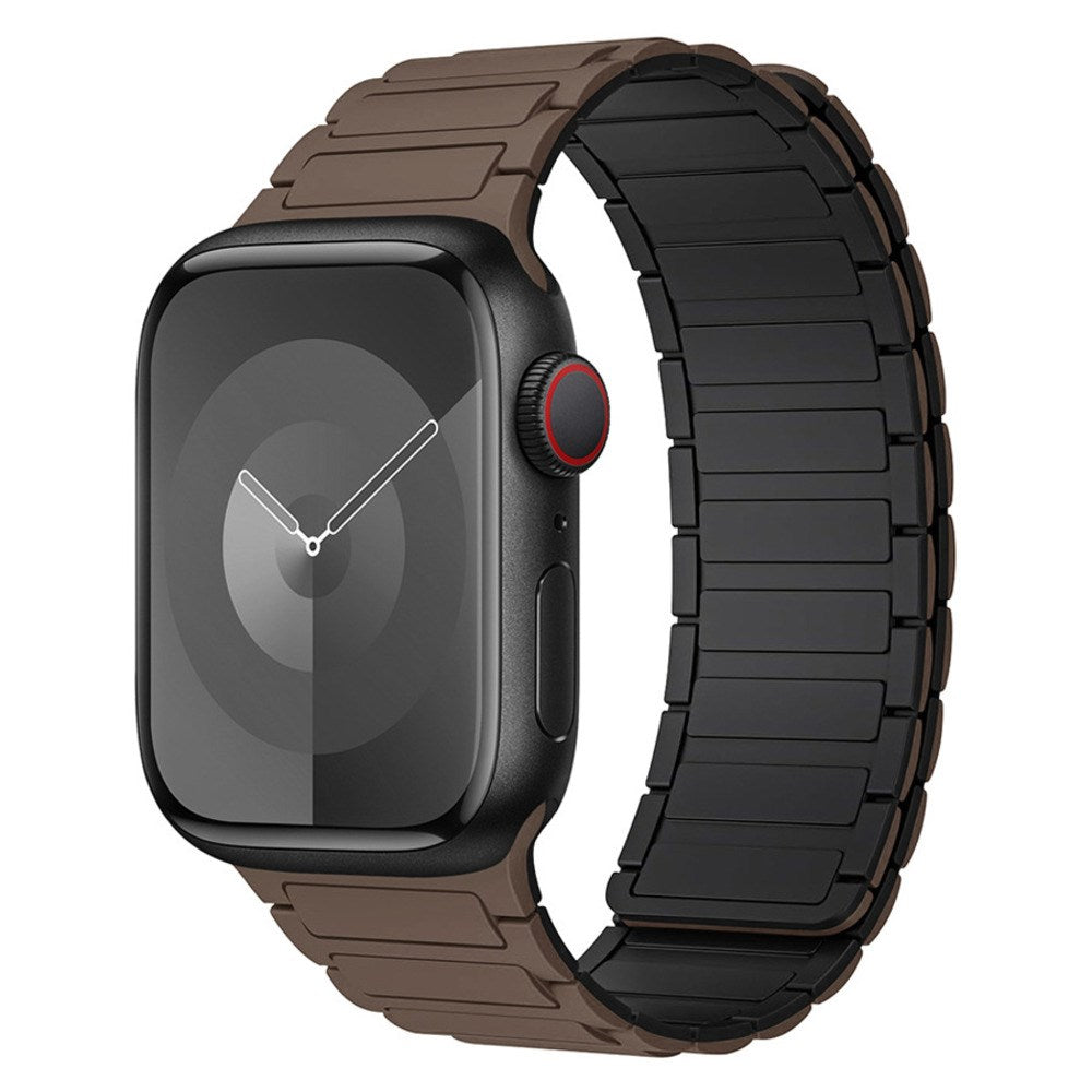 Apple Watch (42/44/45/46/49 mm) Lippa Magnetisk Silikonrem - Brun