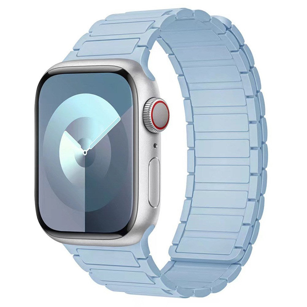 Apple Watch (42/44/45/46/49 mm) Lippa Magnetisk Silikonrem - Ljusblå