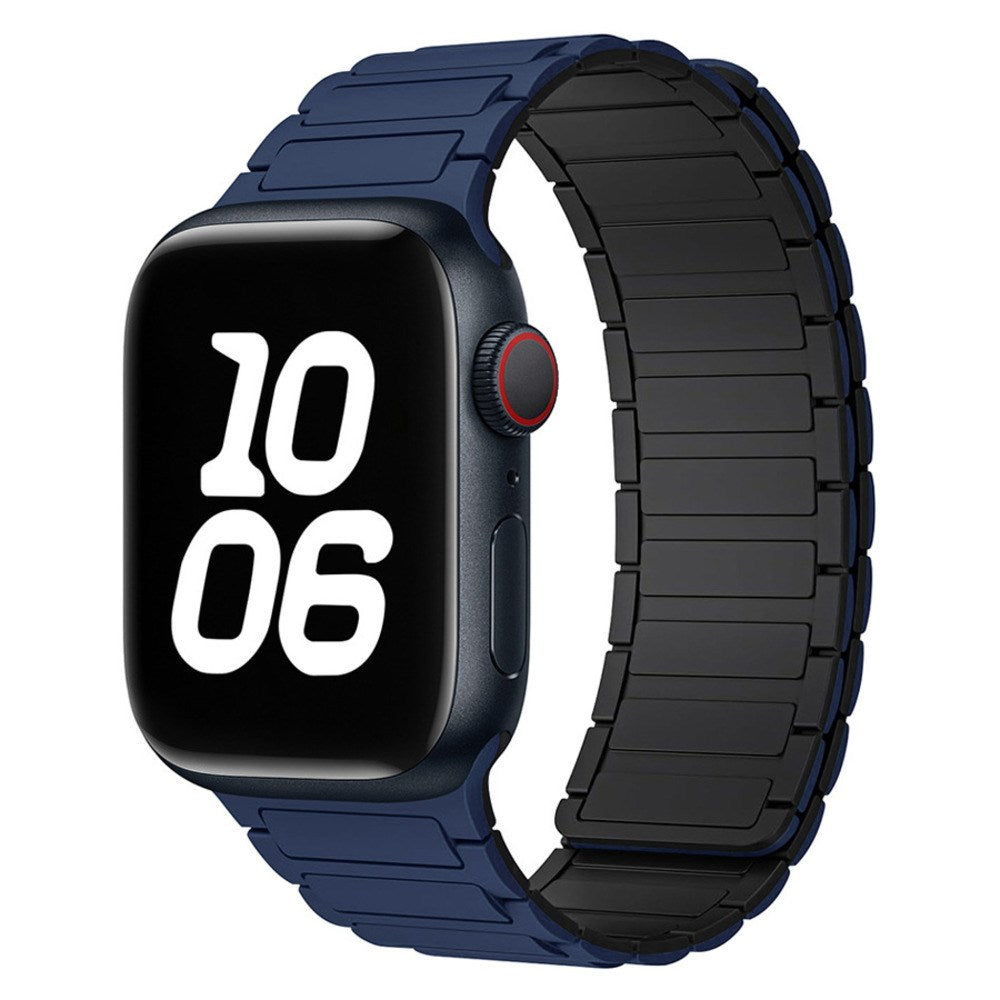 Apple Watch (42/44/45/46/49 mm) Lippa Magnetisk Silikonrem - Mörkeblå