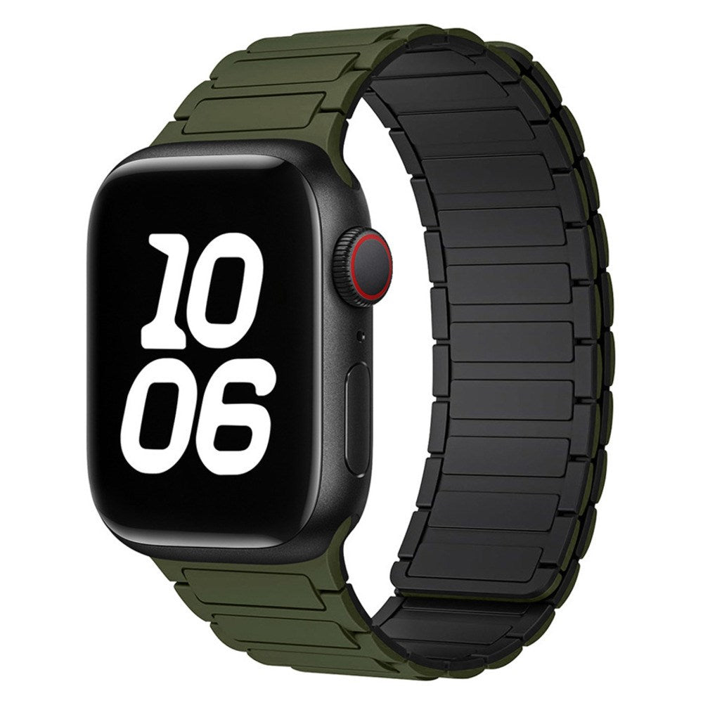 Apple Watch (42/44/45/46/49 mm) Lippa Magnetisk Silikonrem - Mörkegrôn