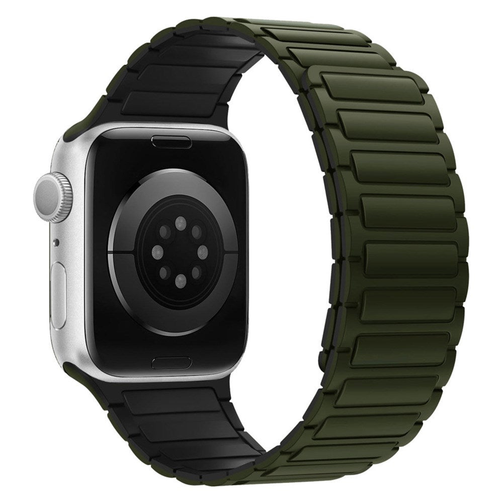 Apple Watch (42/44/45/46/49 mm) Lippa Magnetisk Silikonrem - Mörkegrôn