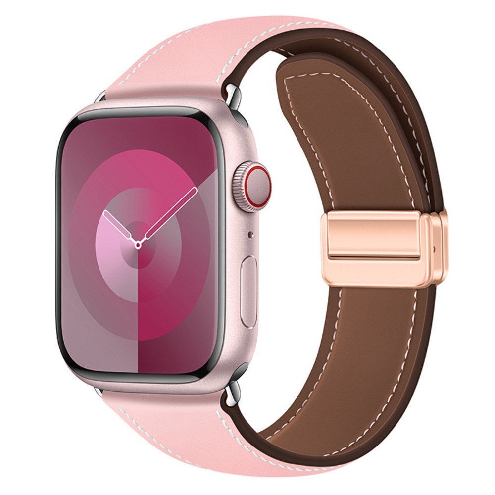 Apple Watch (42/44/45/46/49 mm) Lippa Magnetisk Klockarmband i Konstläder - Rosa