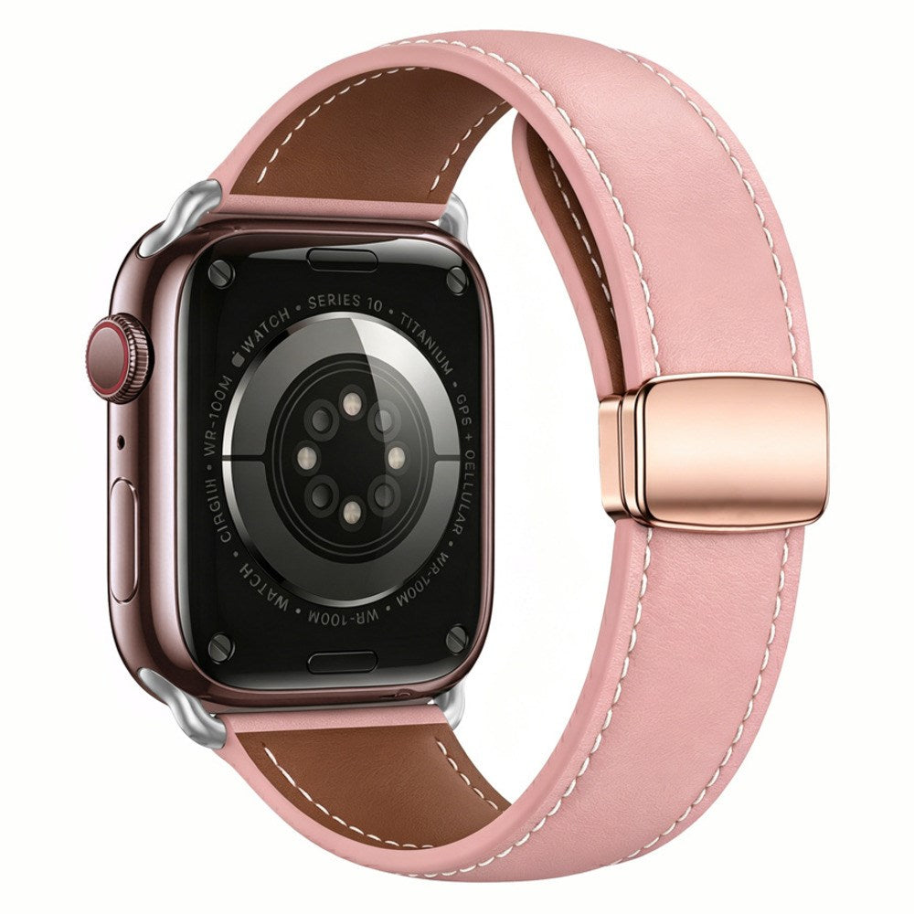 Apple Watch (42/44/45/46/49 mm) Lippa Magnetisk Klockarmband i Konstläder - Rosa