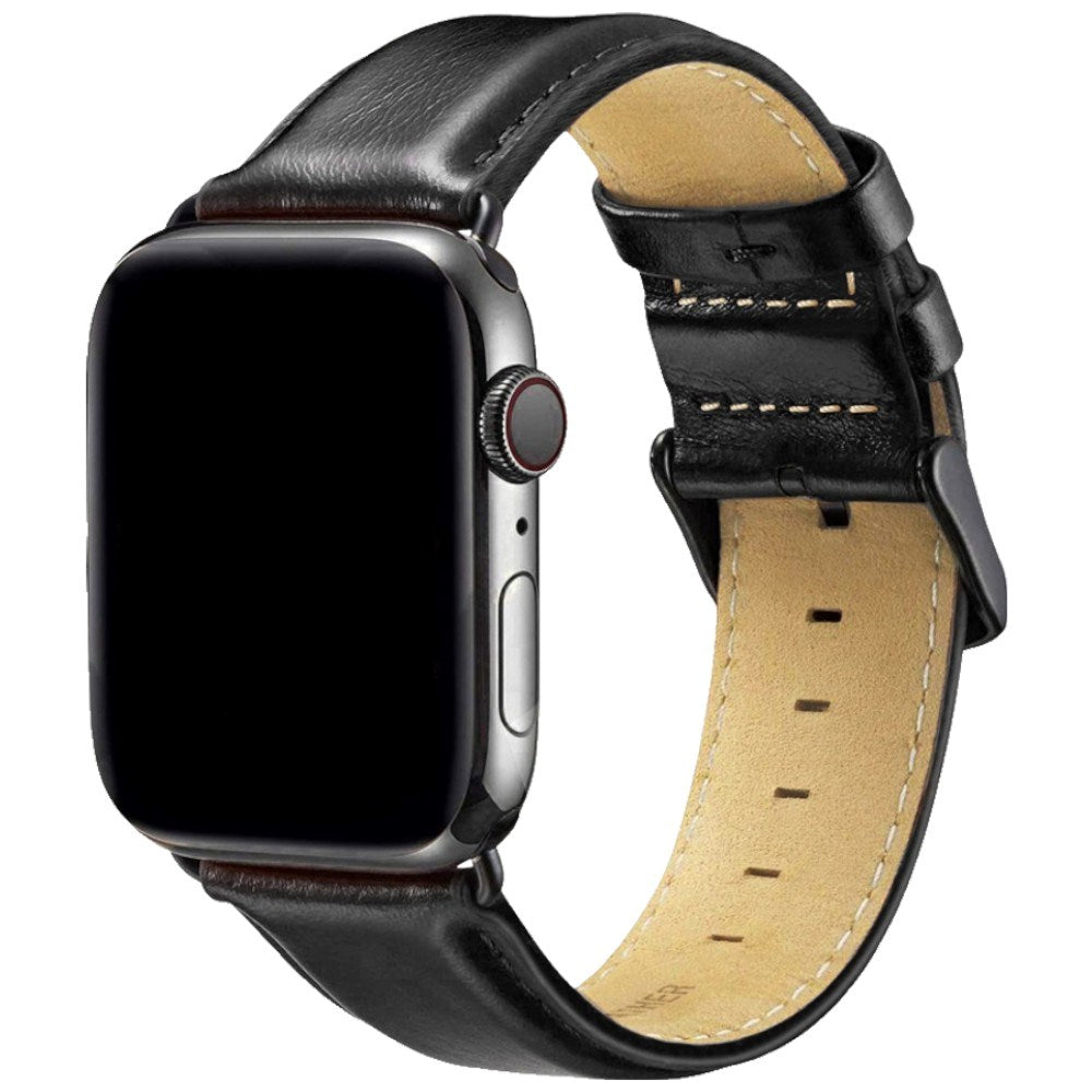 Apple Watch (38/40/41/42 mm) Lippa Klockarmband i Konstläder - Svart