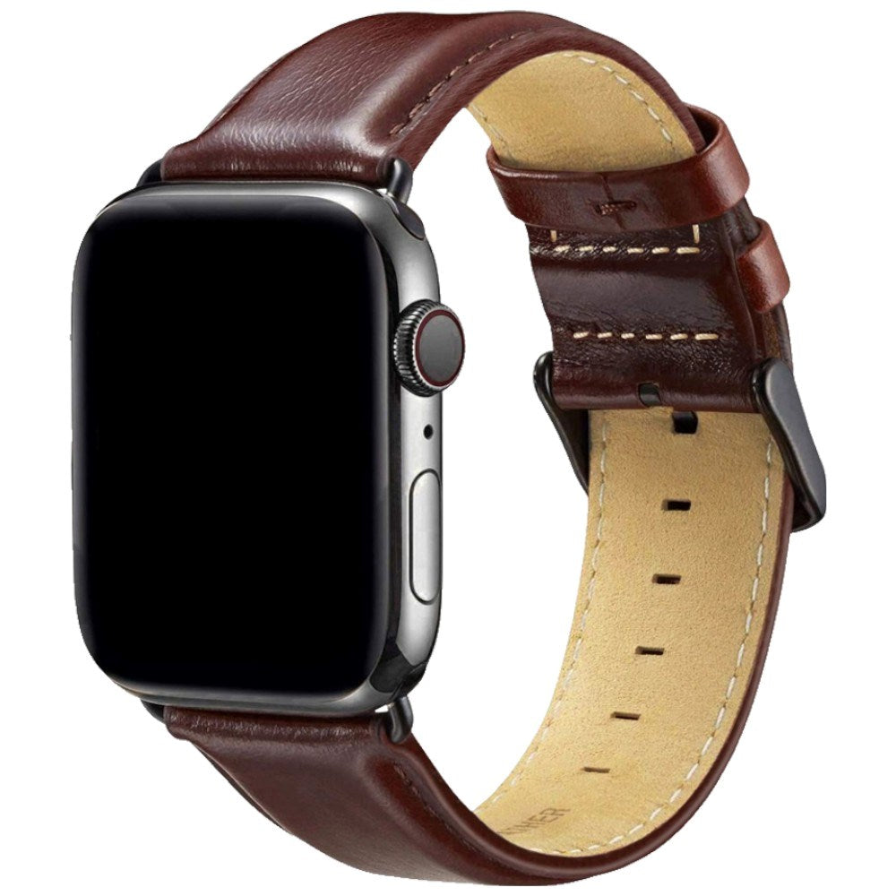 Apple Watch (38/40/41/42 mm) Lippa Klockarmband i Konstläder - Mörkebrun