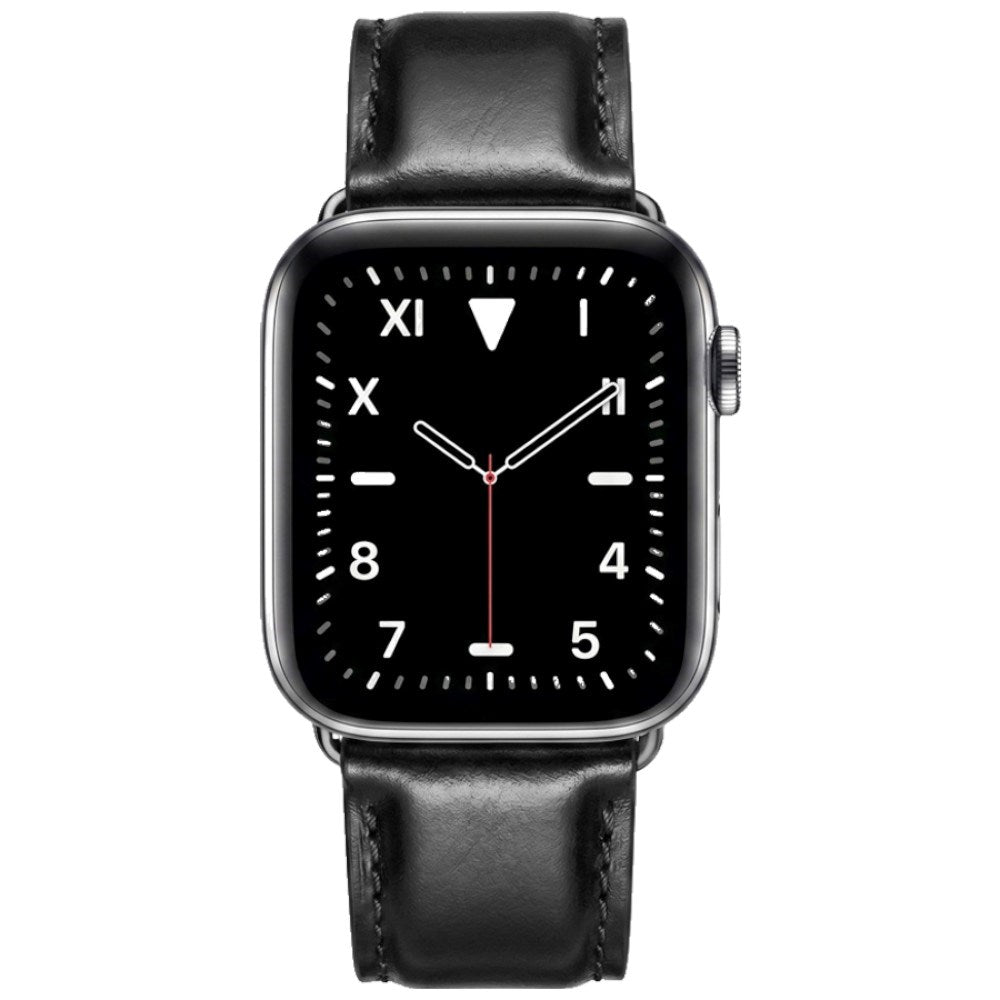 Apple Watch (42/44/45/46/49 mm) Lippa Klockarmband i Konstläder - Svart