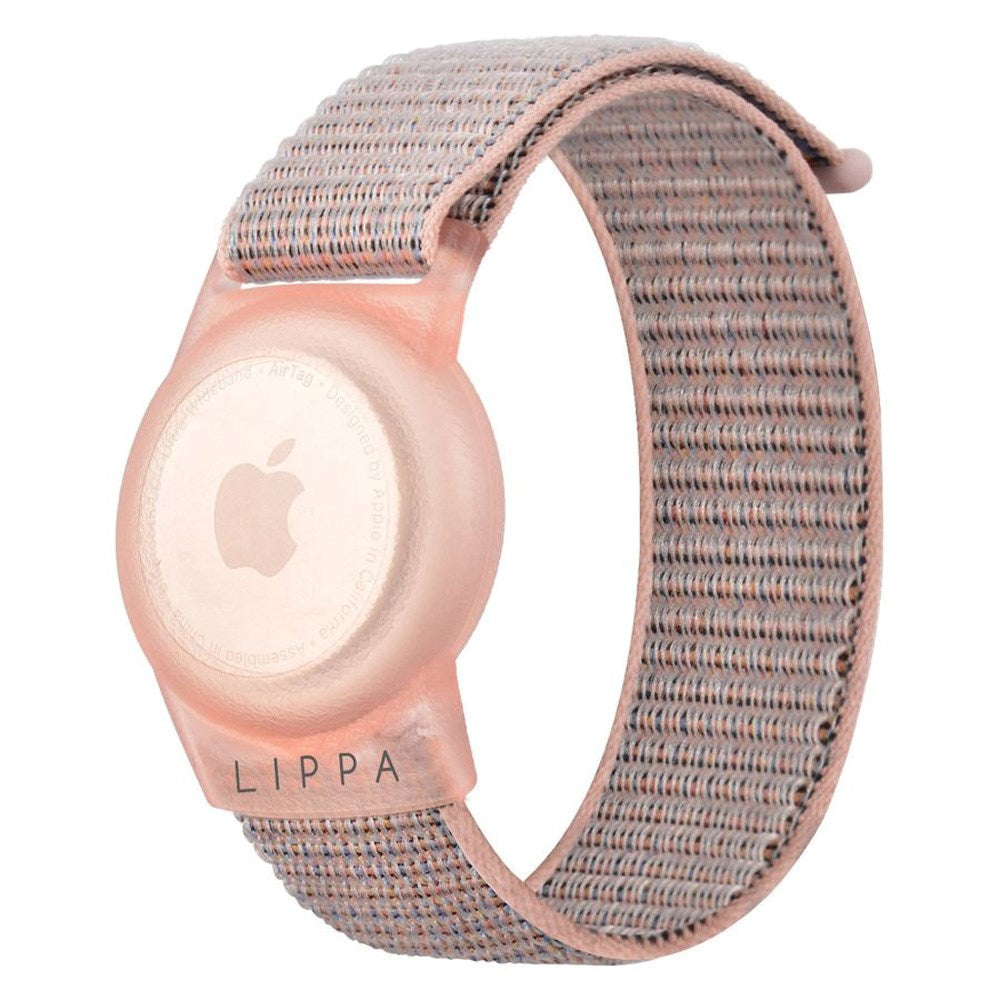 Lippa Justerbart Nylonarmband för AirTag - Rosa