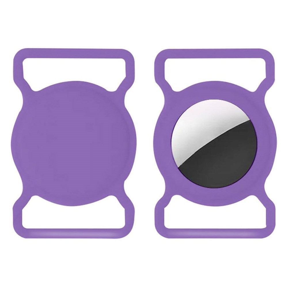 Lippa Silikon AirTag Hållare för Krage - Lila