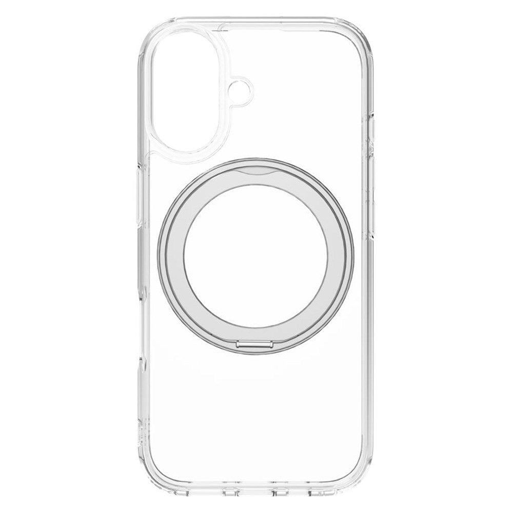iPhone 17 Lippa Hybrid Plast Skal m. 360 Roterande Kickstand - MagSafe Kompatibel - Genomskinlig / Silver