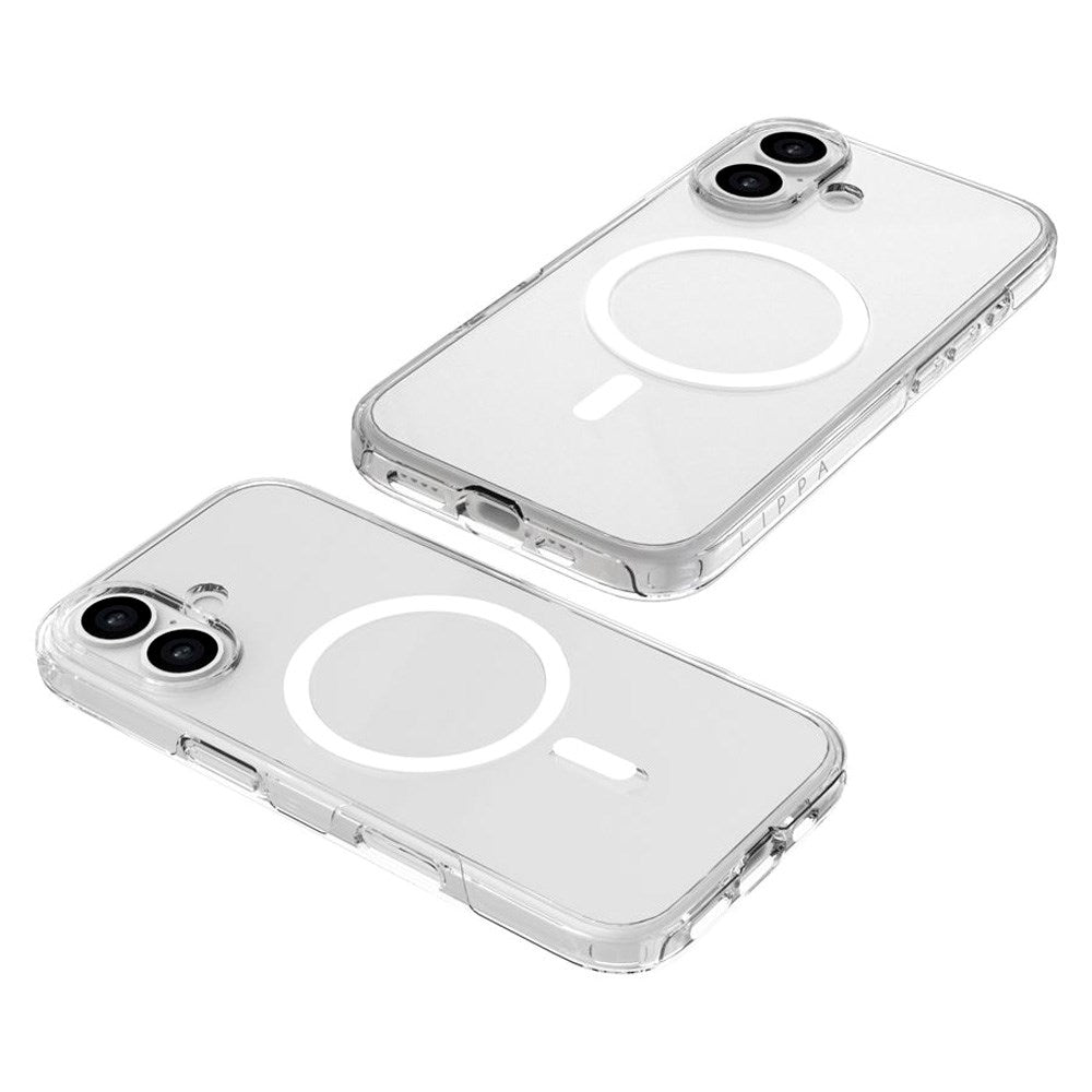 iPhone 17 Lippa Hybrid Plast Skal - MagSafe Kompatibel - Genomskinlig / Vit