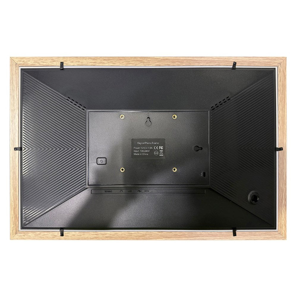 Lippa 15,6" Smart WiFi-Fotoram - Frameo - Träfärg