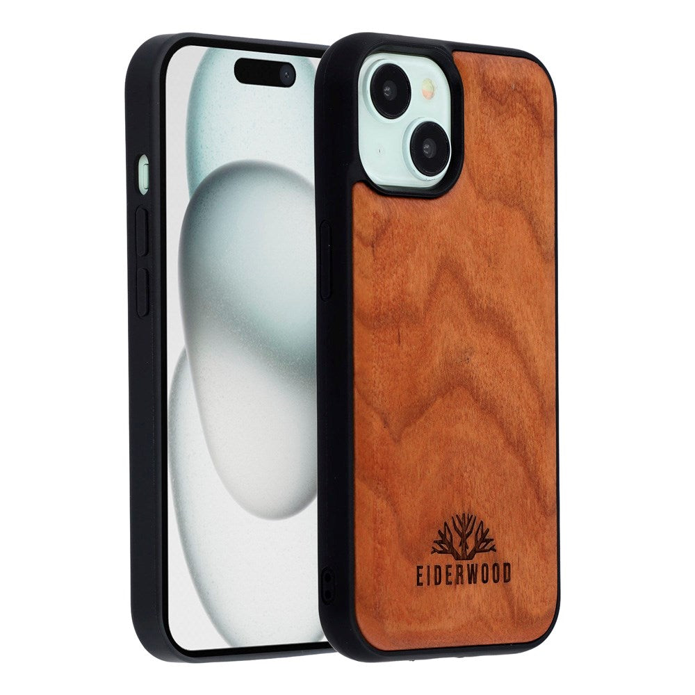 EIDERWOOD iPhone 14 / 13 Magnetiskt Träskal - MagSafe Kompatibel - Körsbärsträ