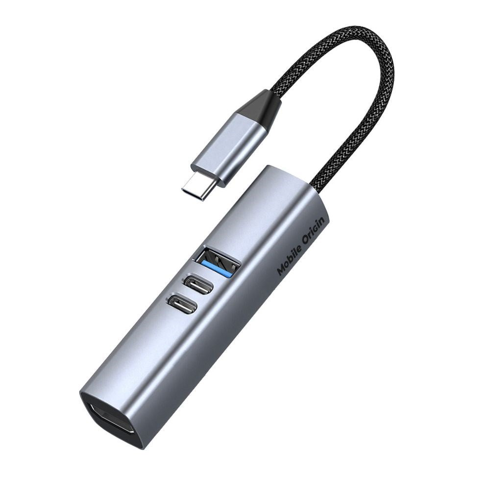 Mobile Origin 7-i-1 USB-C Hubb - USB-A / USB-C / HDMI / TF & SD Kort - Grå