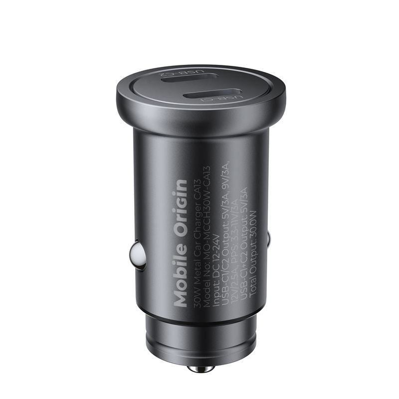 Biladdare Mobile Origin 30 W med 2x USB-C - Svart
