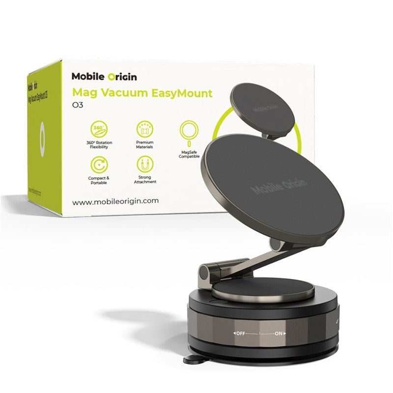 Mobilhållare Mobile Origin Vacuum EasyMount O3 - MagSafe Kompatibel - Grå