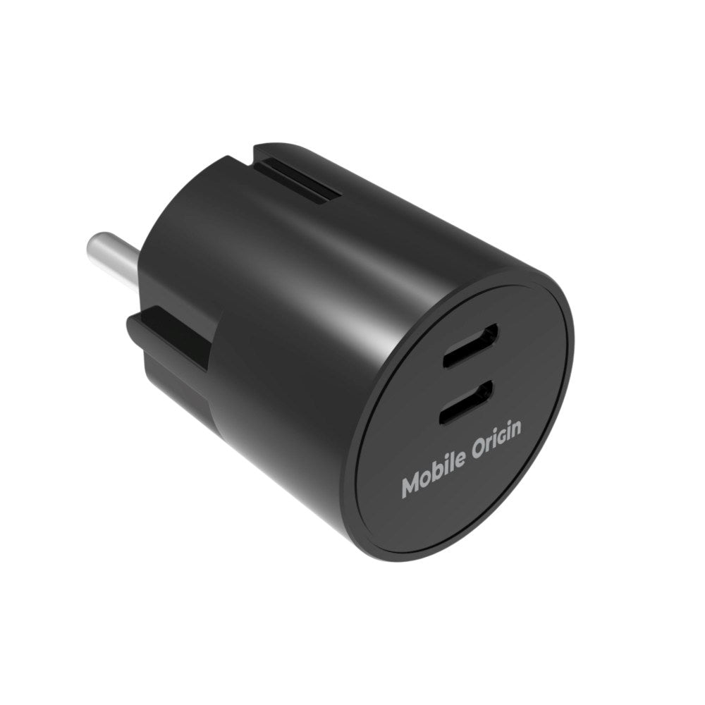 Snabbladdare 30W Mobile Origin 2 x USB-C - Svart