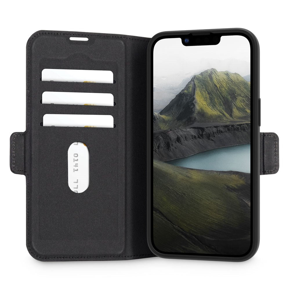 iPhone 17e / 16e dbramante1928 Oslo Pro Slim Återvunnen Plast Fodral med Korthållare - Black