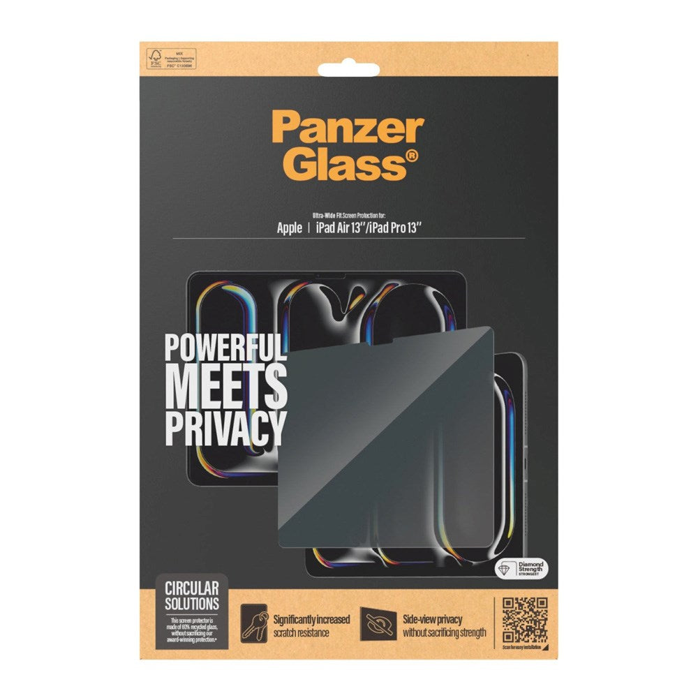 PanzerGlass Privacy Skärmskydd för Apple iPad Air 13" (2025 / 2024) / iPad Pro 13'' 2024 - Ultra-Wide Fit