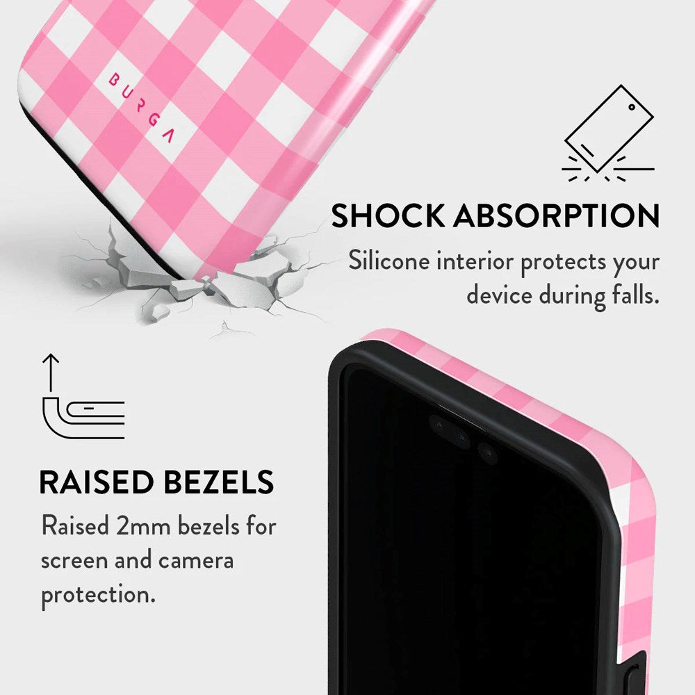 iPhone 15 Pro Burga Tough Fashion Skal - Think Pink