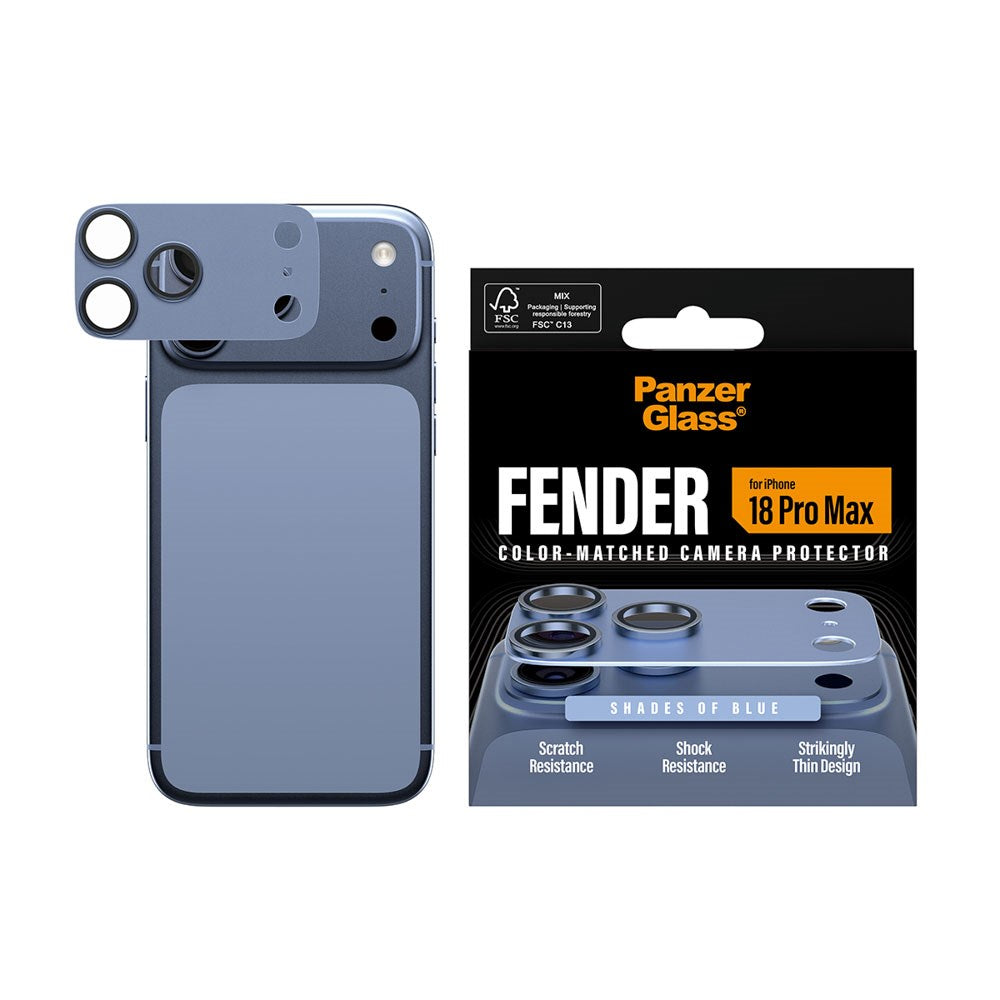 iPhone 18 Pro Max PanzerGlass FENDER Kameralinsskydd - Shades of Blue