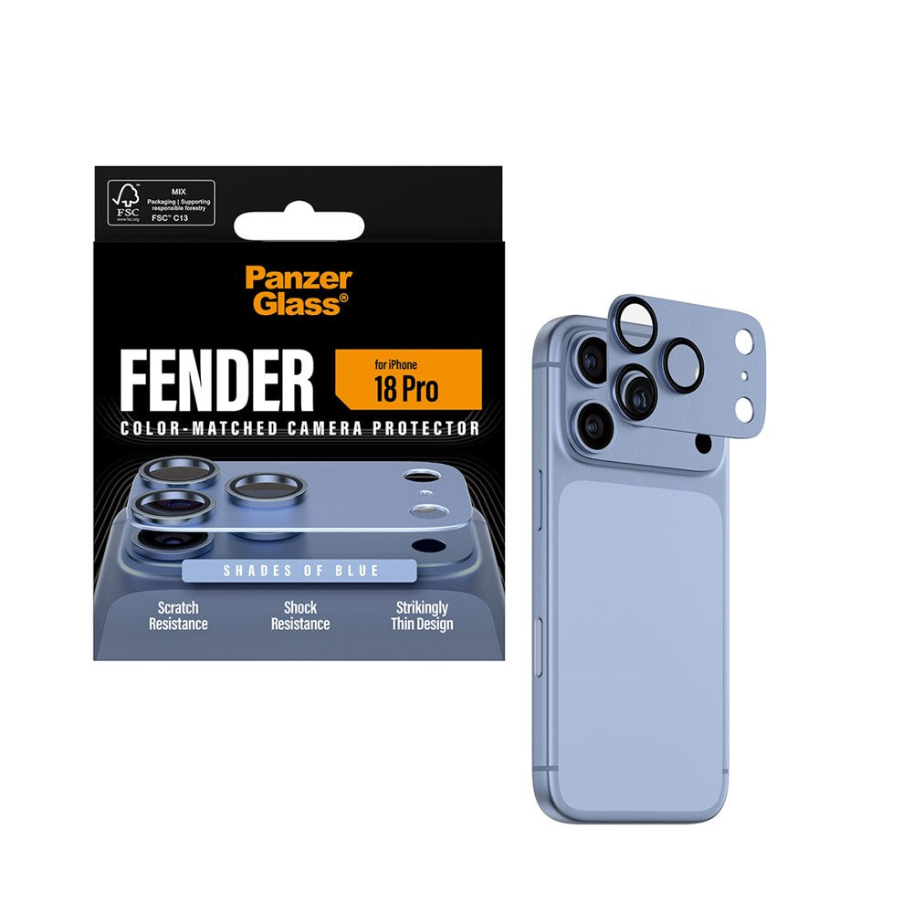 iPhone 18 Pro PanzerGlass FENDER Kameralinsskydd - Shades of Blue