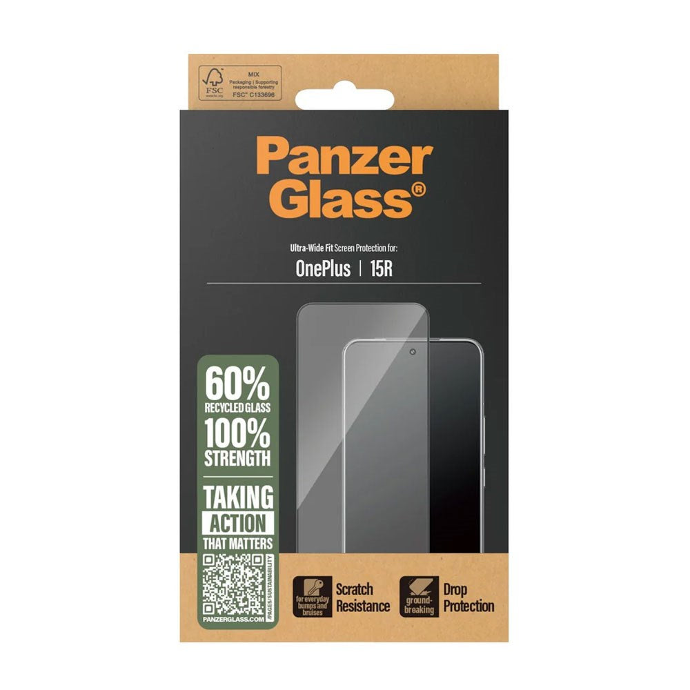 OnePlus 15R PanzerGlass Skärmskyddsglas - Ultra Wide Fit - Genomskinlig