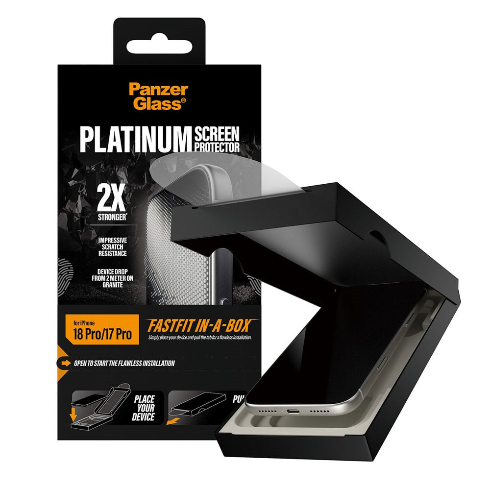 iPhone 18 Pro / 17 Pro PanzerGlass Skärmskydd med FastFit-In-A-Box - Genomskinlig