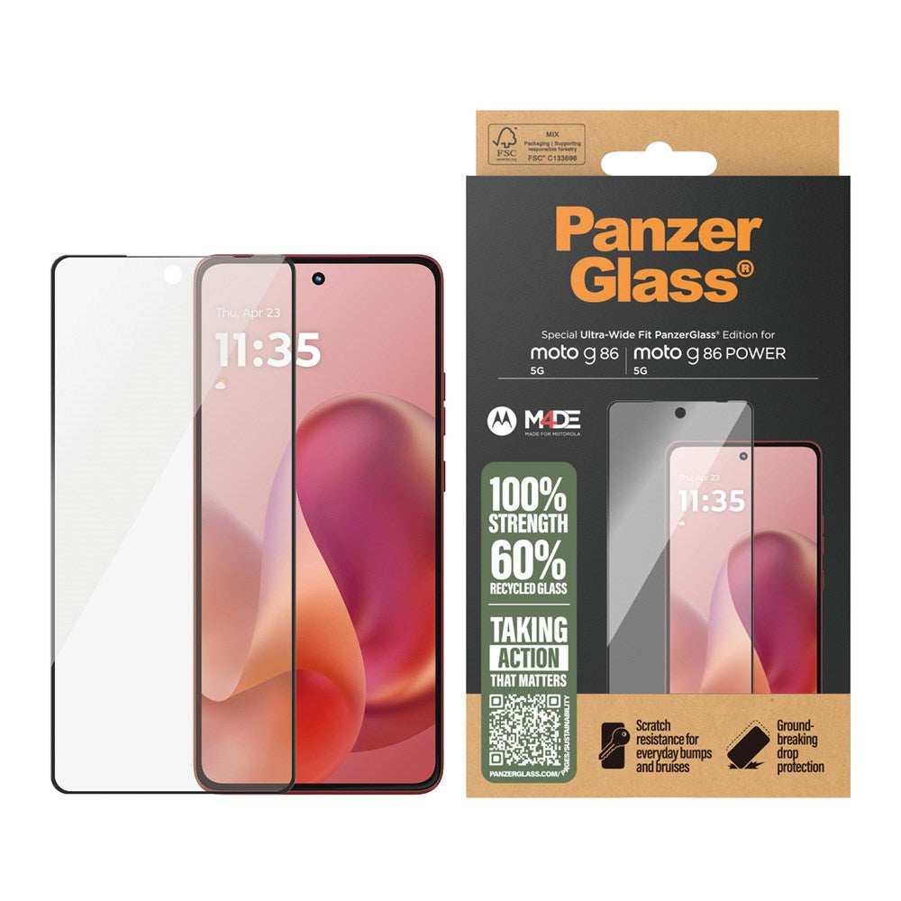 PanzerGlass Motorola Moto G86 / G86 Power Skärmskyddsglas - Ultra Wide Fit - Genomskinlig