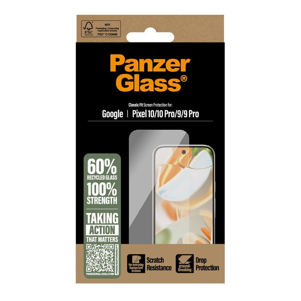 PanzerGlass Google Pixel 10 / 10 Pro / 9 / 9 Pro Skärmskyddsglas - Classic Fit - Genomskinlig