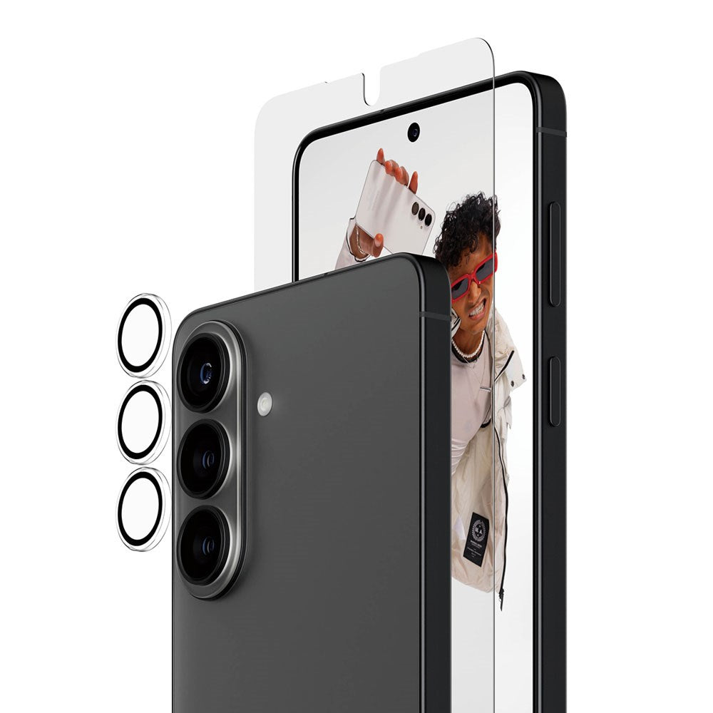 Samsung Galaxy S26+ (Plus) PanzerGlass Hoops 2-in-1 Bundle med EasyAligner / Skärmskydd (UWF) / Hoops Kameraskydd - Genomskinlig