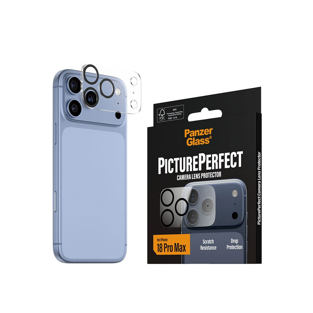 iPhone 18 Pro Max PanzerGlass PicturePerfect Kameralinsskydd - Genomskinlig / Svart