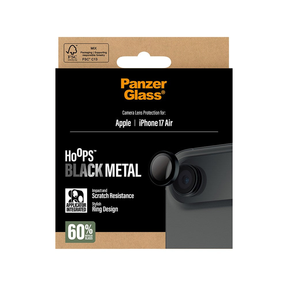 PanzerGlass iPhone Air Hoops Kameralinsskydd med Installationsram - Svart
