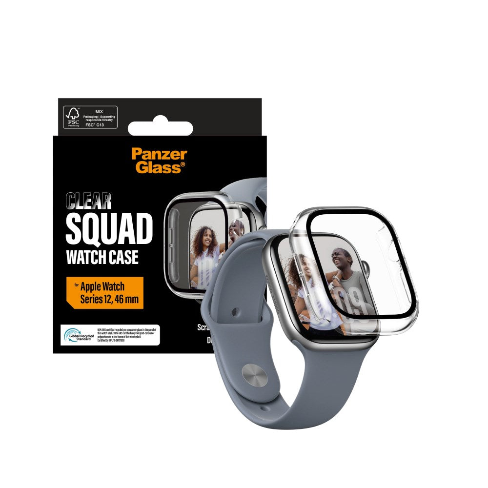 Apple Watch Series 12 (46mm) PanzerGlass Squad Skal - Transparent