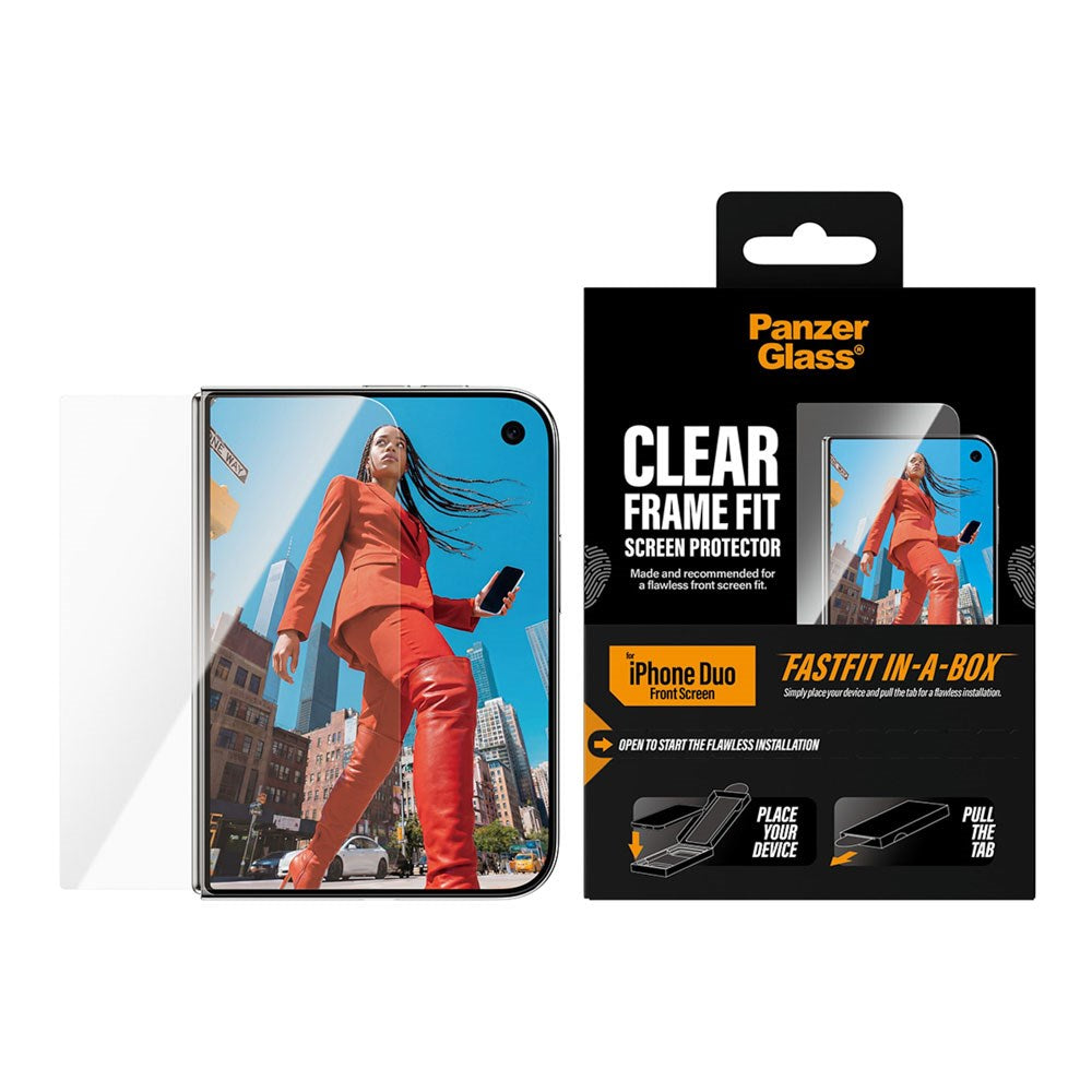iPhone Duo PanzerGlass Skärmskyddsglas m. FastFit In-A-Box - Ultra Wide Fit - Genomskinlig