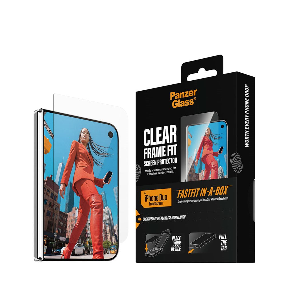 iPhone Duo PanzerGlass Skärmskyddsglas m. FastFit In-A-Box - Ultra Wide Fit - Genomskinlig