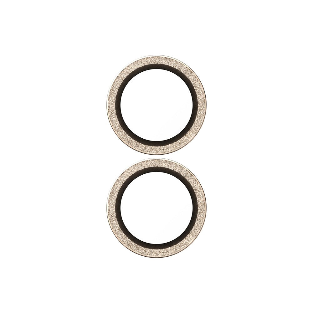 PanzerGlass iPhone 17 / 16 / 16 Plus Hoops Kameralinsskydd med Installationsram - Glitter Guld