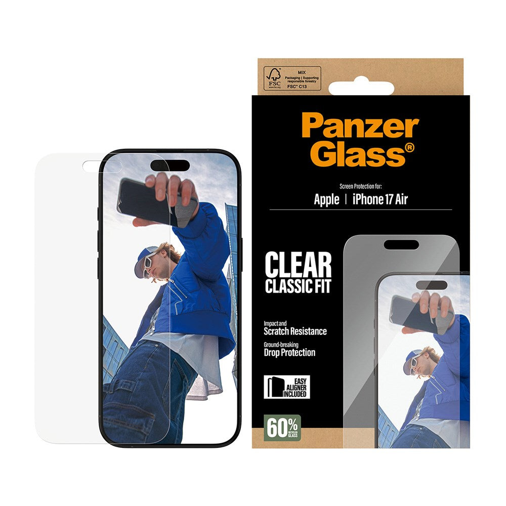 PanzerGlass iPhone Air Skärmskyddsglas med EasyAligner - Classic Fit - Genomskinlig