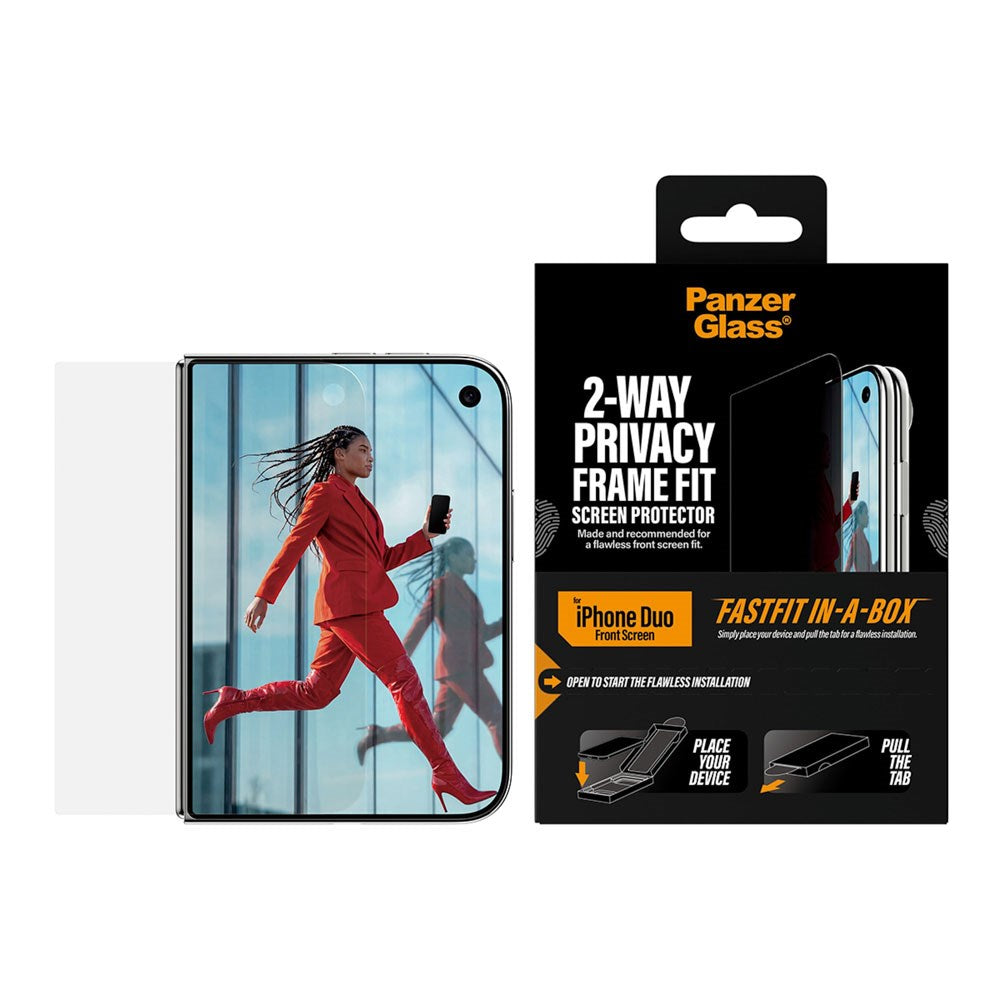 iPhone Duo PanzerGlass Ultra Wide Fit Skärmskyddsglas m. FastFit In-A-Box - Privacy - Genomskinlig