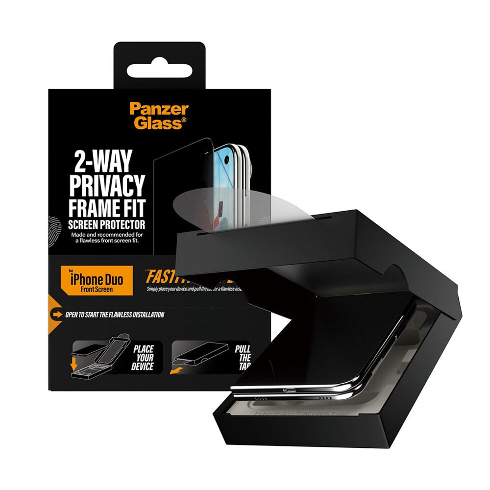 iPhone Duo PanzerGlass Ultra Wide Fit Skärmskyddsglas m. FastFit In-A-Box - Privacy - Genomskinlig