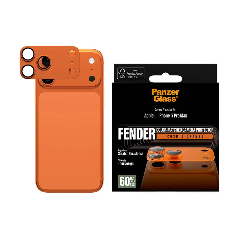 iPhone 17 Pro Max PanzerGlass FENDER Kameralinsskydd - Cosmic Orange